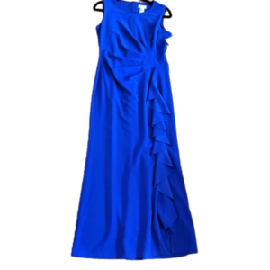 Kate + Lily Royal Blue Ruffle Hem Midi Dress Size 12 NWT
